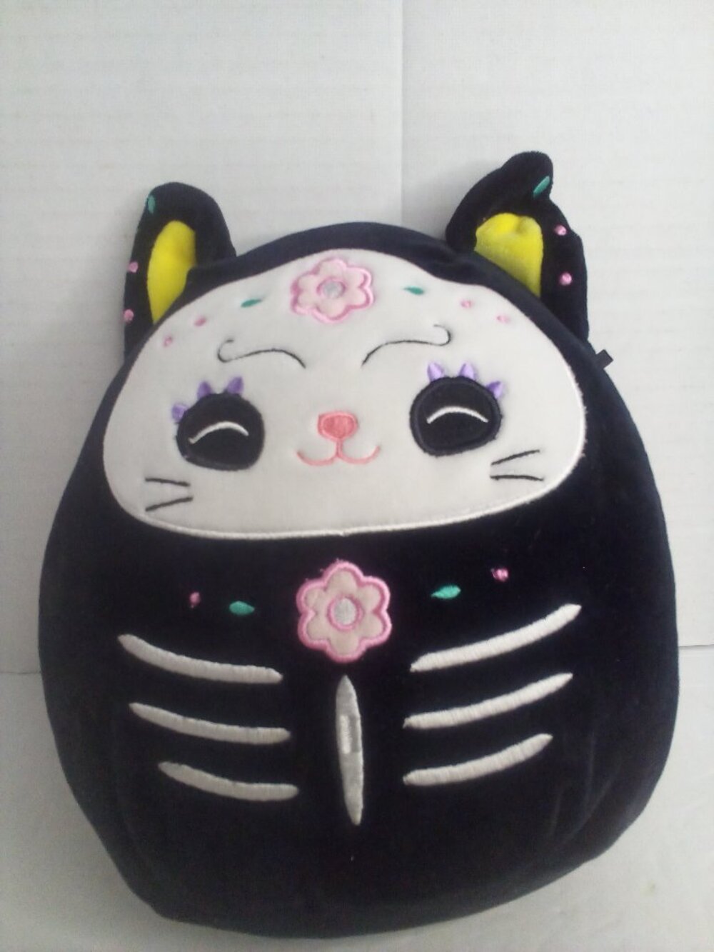 Squishmallows Zelina Black Cat 10" Halloween Day Of The Dead Plush